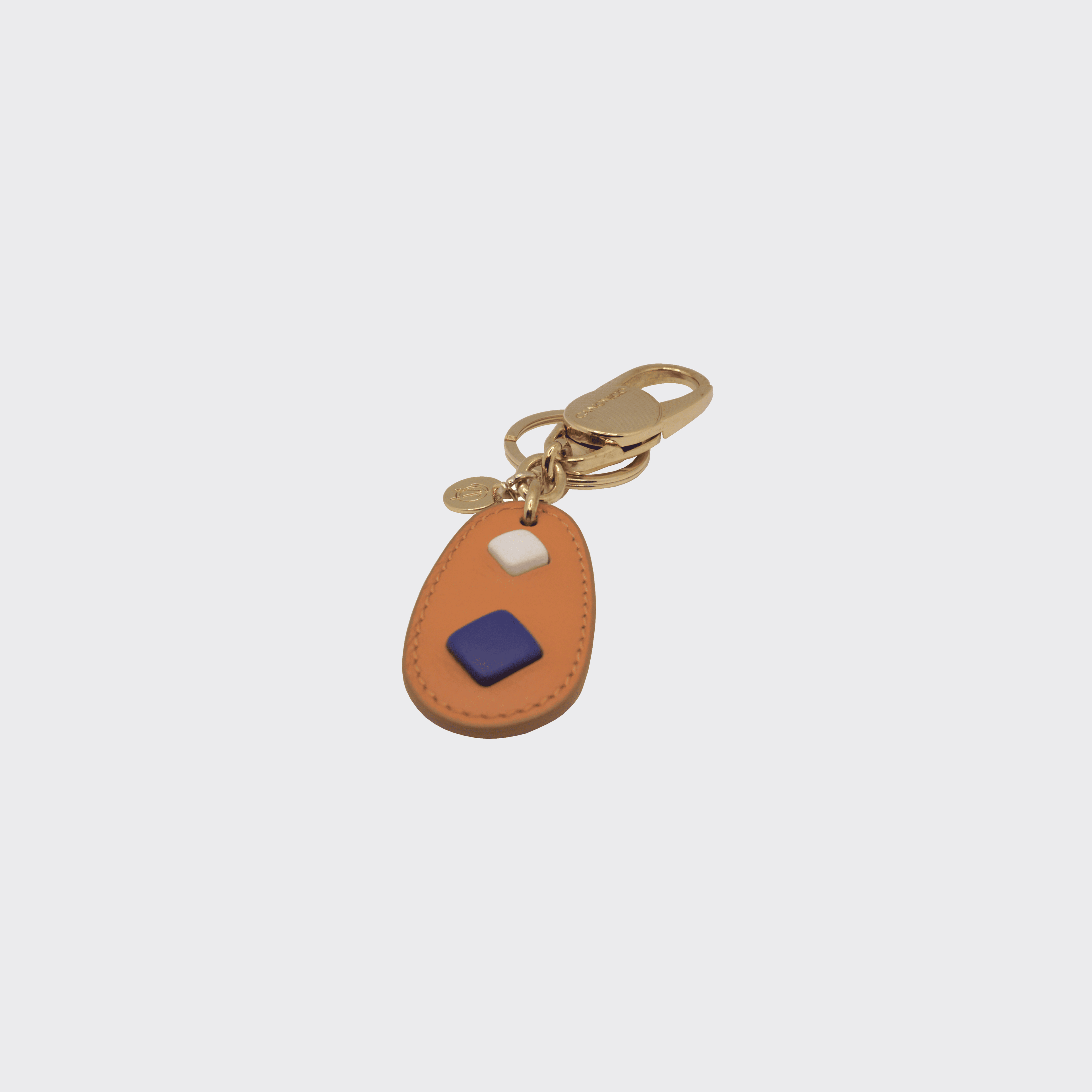 OVAL LEATHER KEYRING