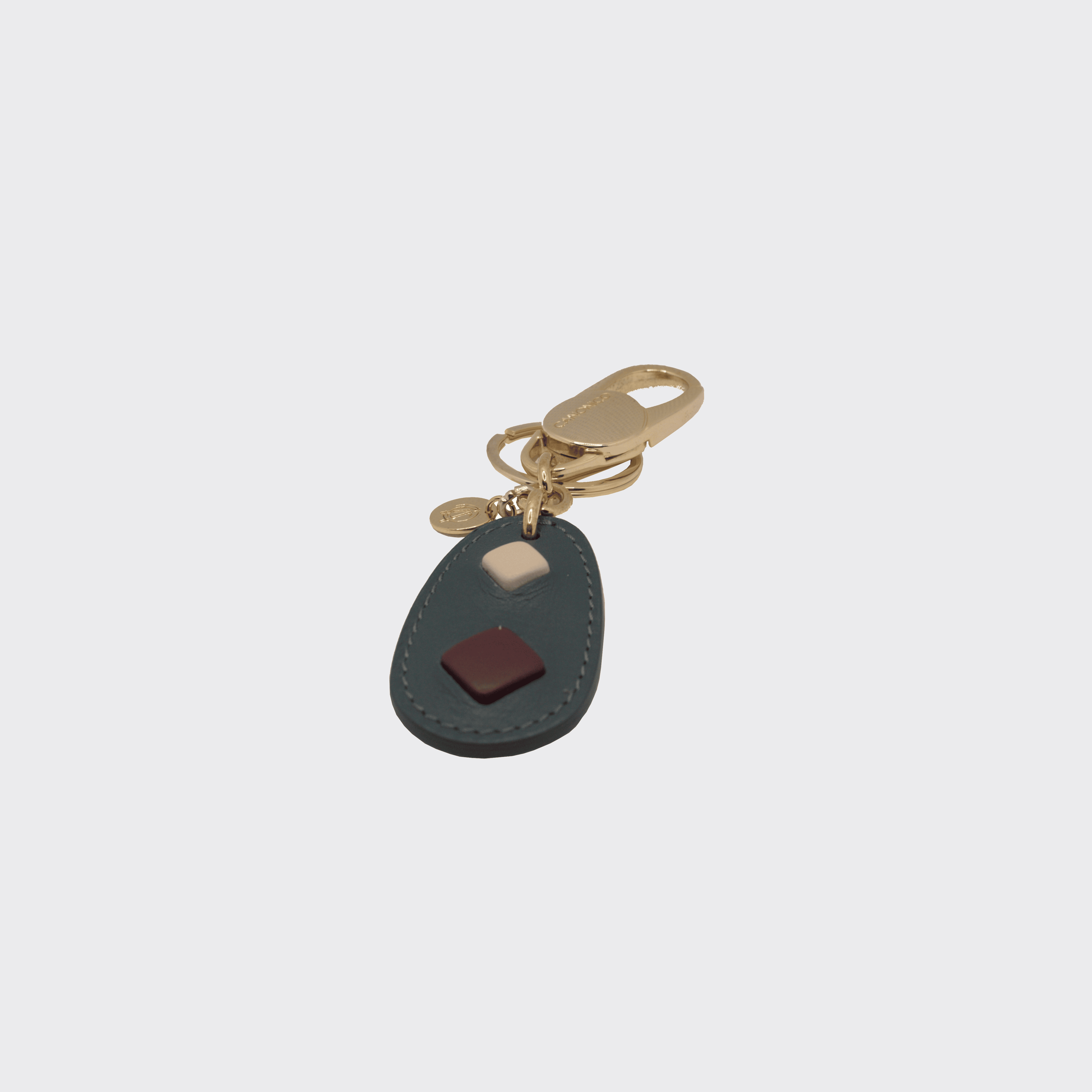 OVAL LEATHER KEYRING