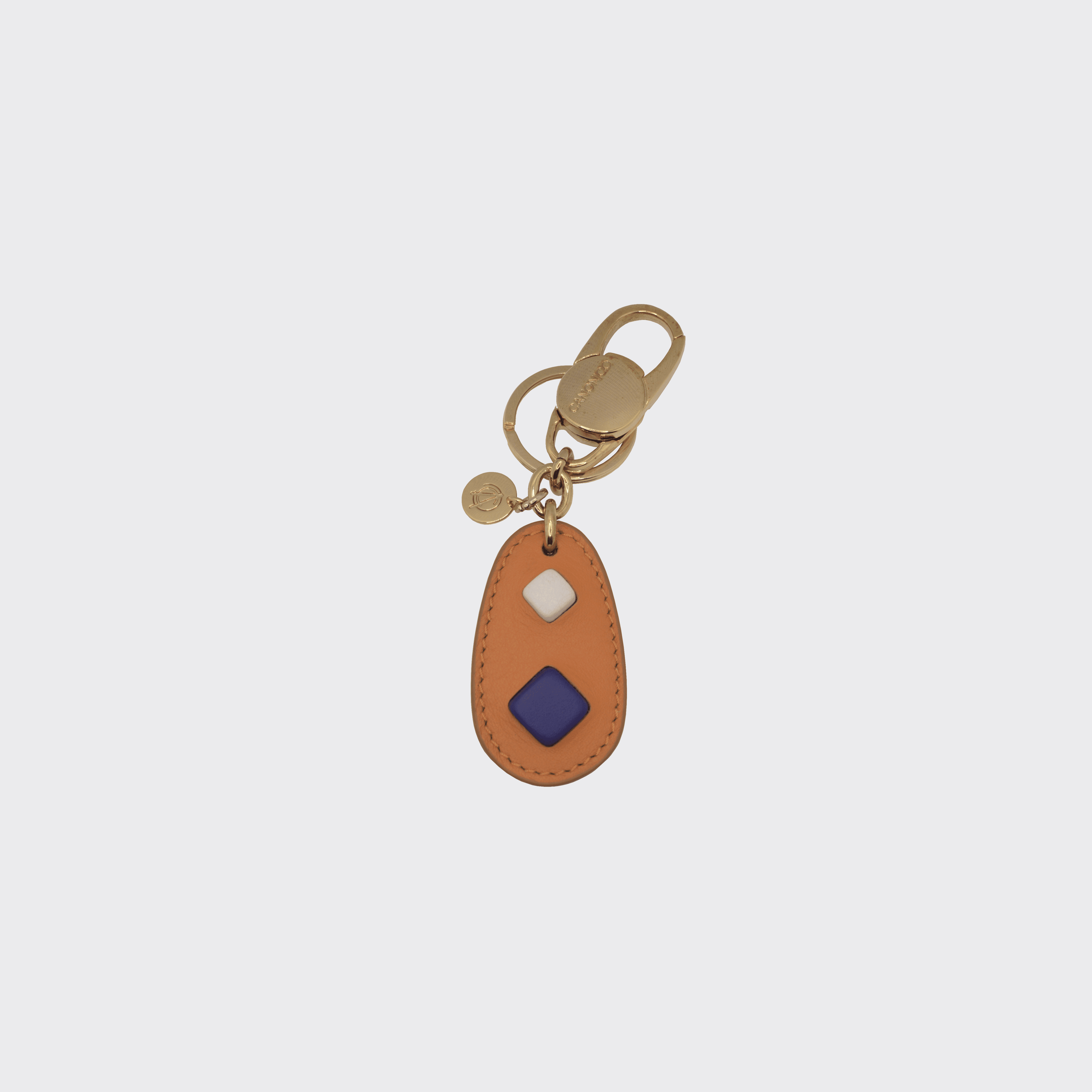 OVAL LEATHER KEYRING