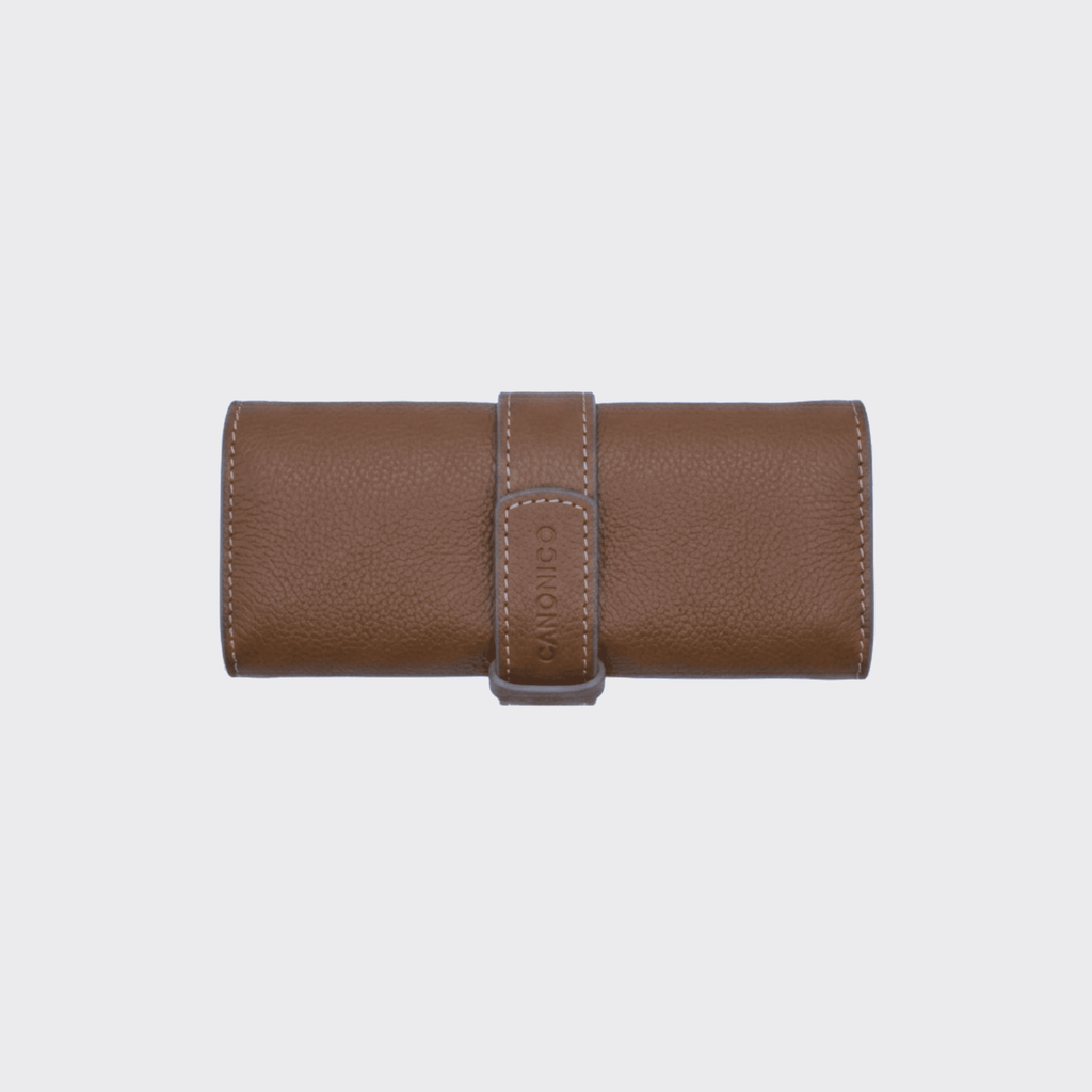LEATHER 3 SLOT SOFT WATCH ROLL
